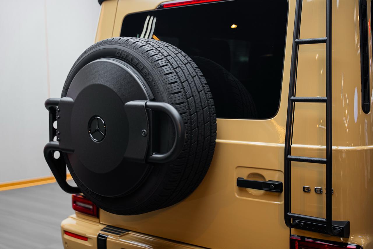 Rear view angle of custom luxury SUV Mercedes Benz G63 AMG