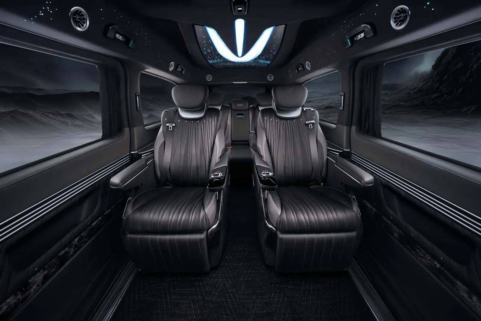 LIMGENE Mercedes V-Class 450 — bespoke VIP lounge interior