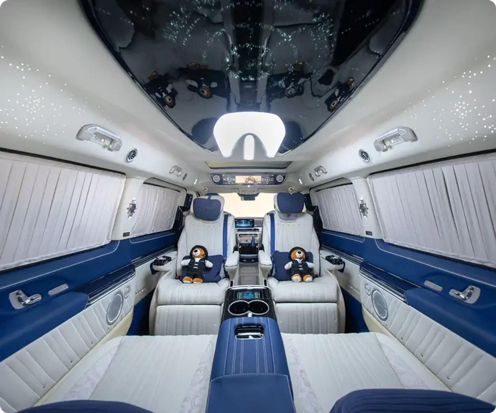 Custom luxury Mercedes Sprinter van interior by Barugzai Dubai