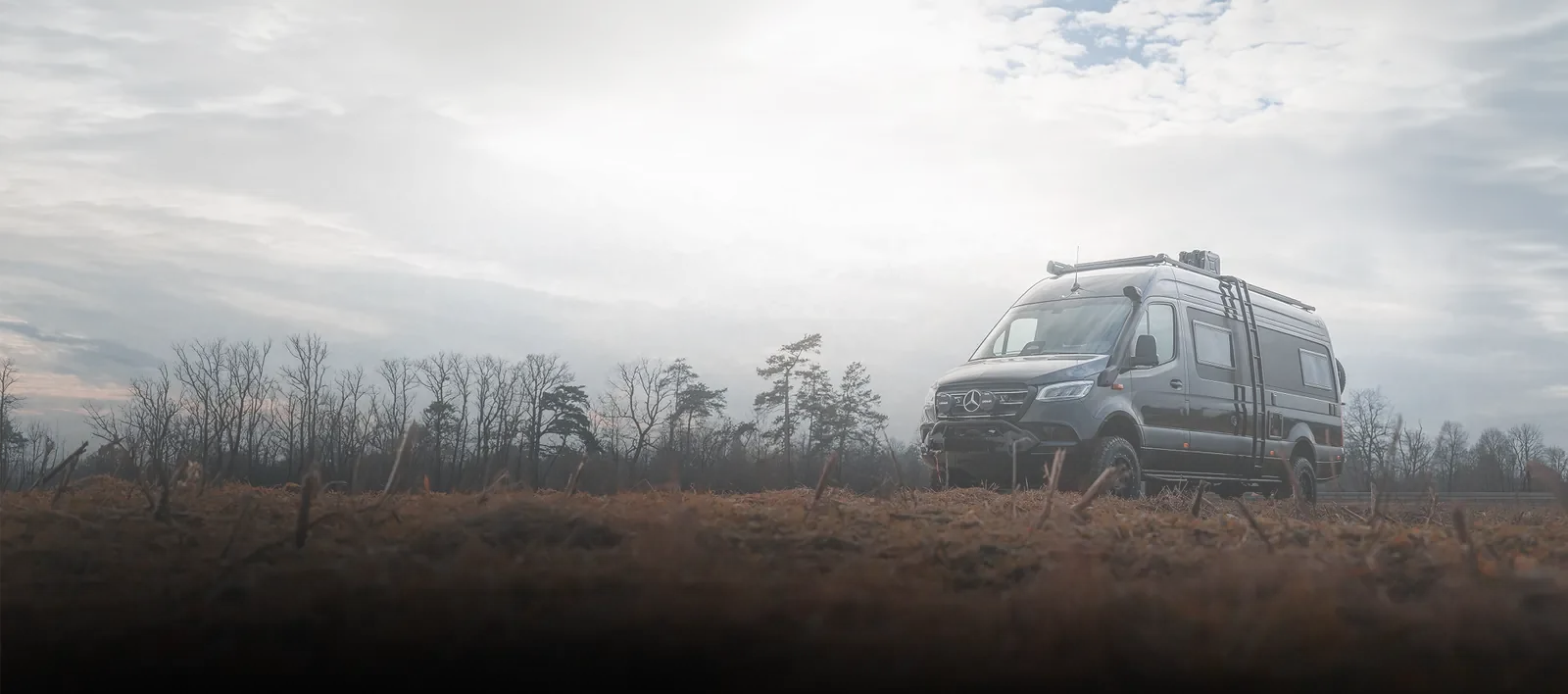 Black high-roof Mercedes Sprinter modified by Barugzai — vehicle extensions Dubai