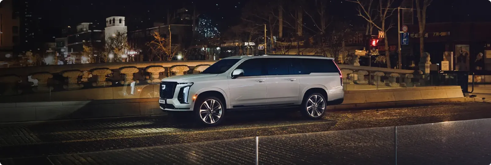 Armoured luxury SUV at night in Dubai — bulletproof vehicles Dubai